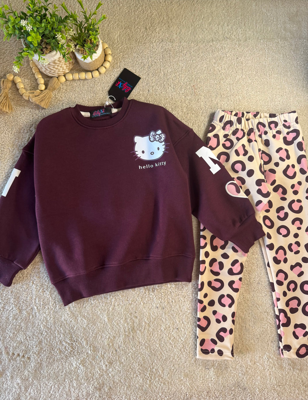 Berry Leopard Outing Set