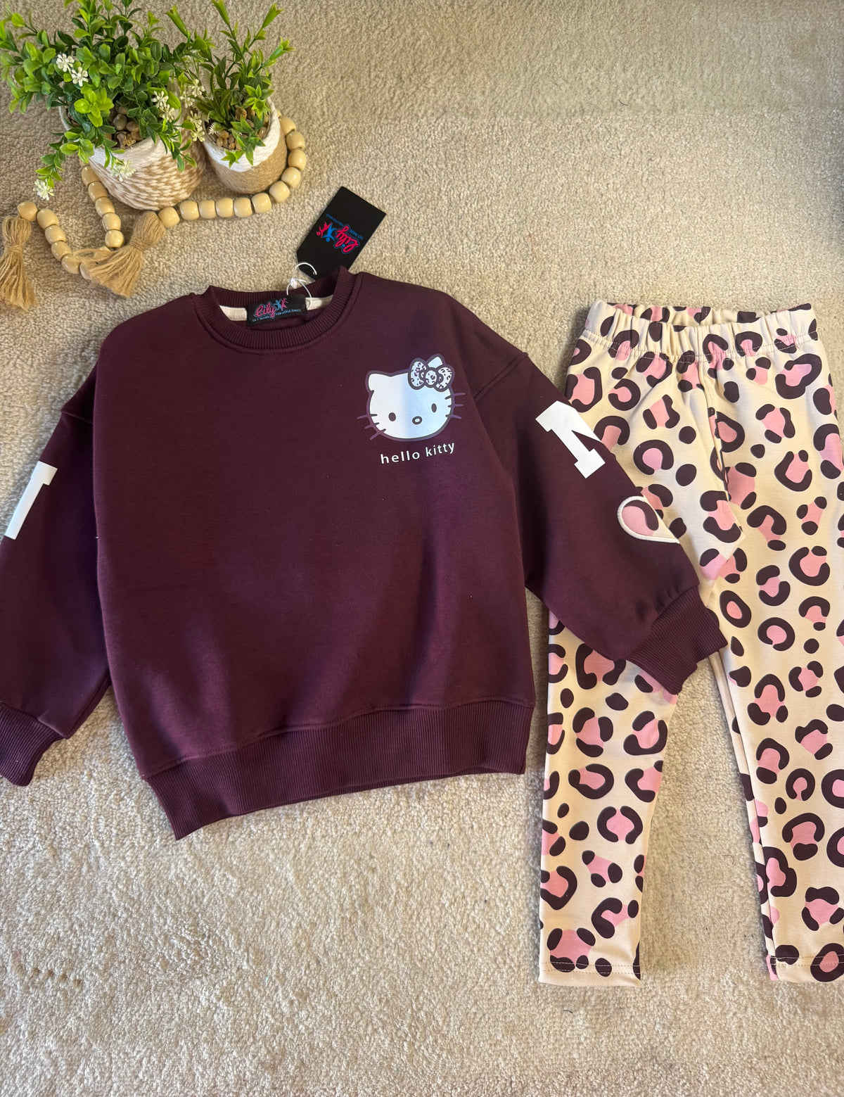 Berry Leopard Outing Set