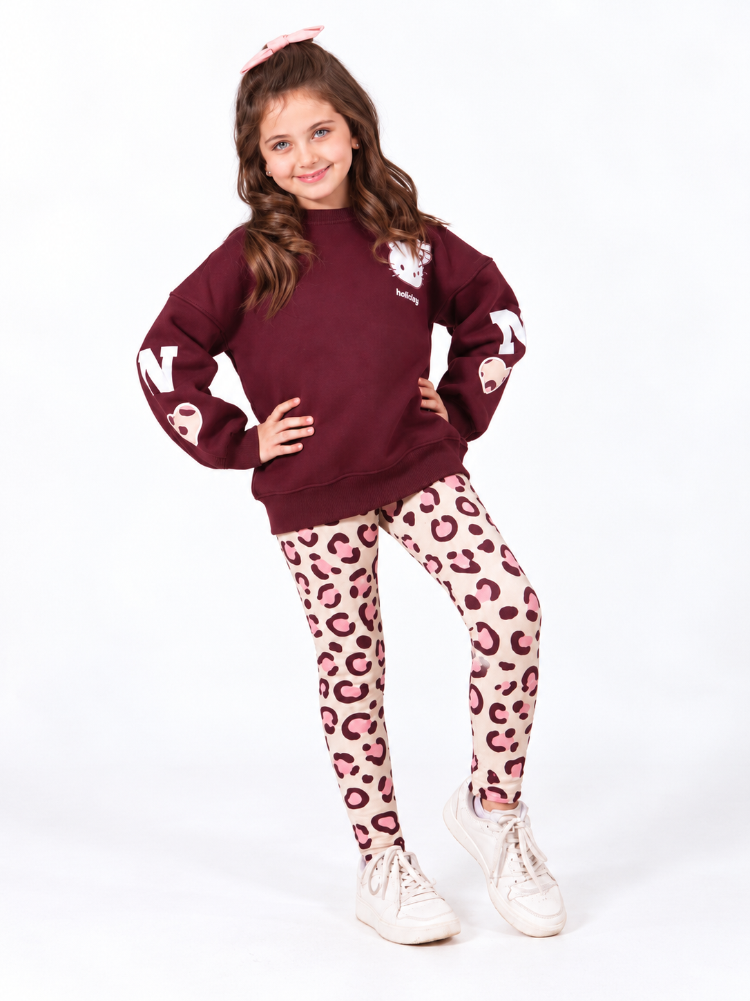 Berry Leopard Outing Set